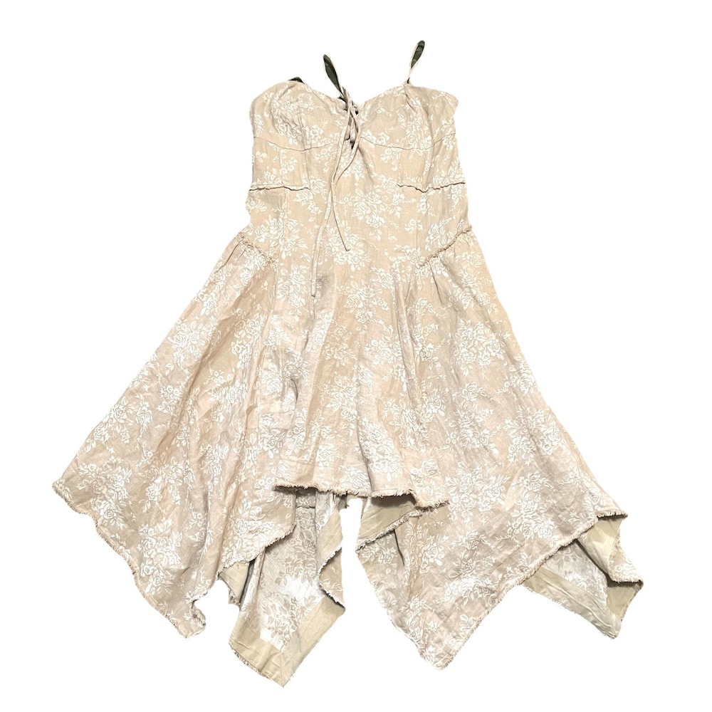 By Anthropologie Corset Seamed Mini Dress Floral Fairy Whimsical Bohemian Size M - Picture 10 of 16